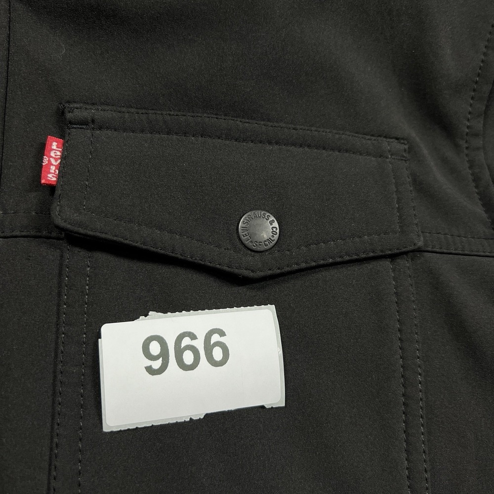 Levis Jacket Mens L Black Hooded Fleece Lined Insulated Winter Coat - Picture 15 of 15